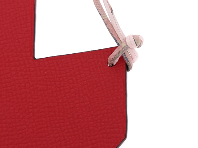 Hermès　エルメス　ハート プティ・アッシュチャーム　ブラウン/レッド　ヴォーエプソン/トゴ【472】L