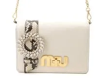 MIU MIU ミュウミュウ ビジューチェーンショルダーバッグ レザー
