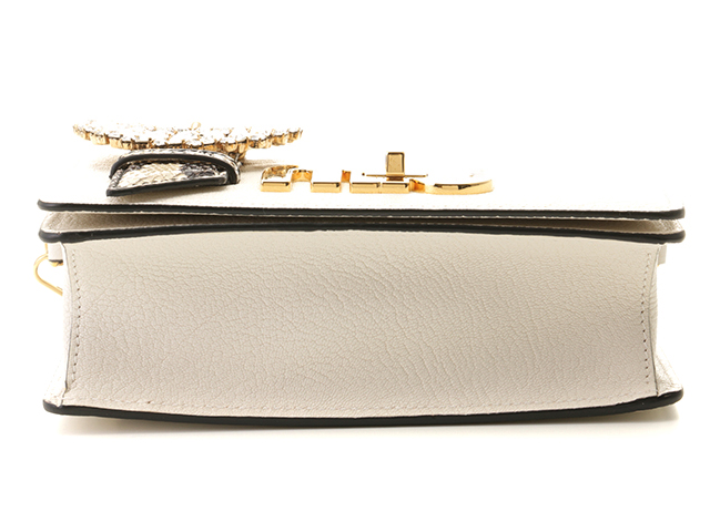 miu miu 5BD063 パールストラップ ビジュー ショルダーバッグ