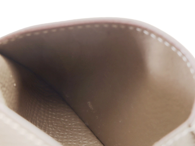 HERMES エルメス  三つ折り財布 ベアン コンビネ エトゥープ ヴォーエプソン ゴールド金具 B刻【473】