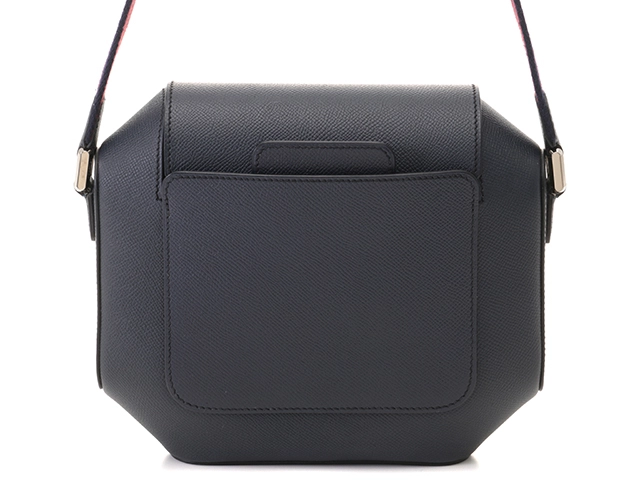 HERMES　エルメス 　ショルダーバッグ　オクタゴン　ヴォーエプソン　ネイビー・SV金具　X刻印・2016年頃製造　【472】HA