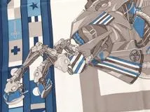 HERMES エルメス スカーフ カレ100 ROBOCABAR カシミヤ70/絹30 エトゥープ/ブラン/ブルー 103982T 新品同様品【472】YK