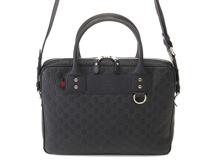 GUCCI　グッチ　グッチシマ 2WAYバッグ ネイビー レザー　328937　2143000719263　【437】
