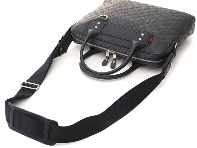 GUCCI グッチ グッチシマ 2WAYバッグ ネイビー レザー 328937