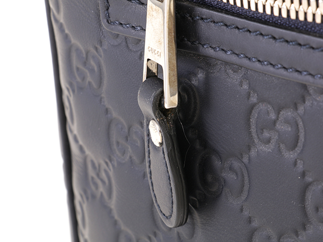 GUCCI グッチ グッチシマ 2WAYバッグ ネイビー レザー 328937