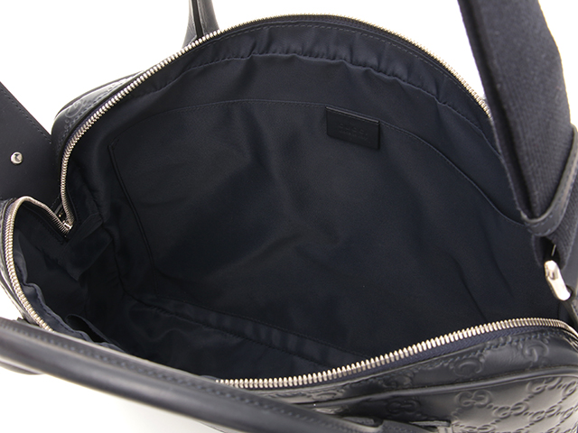 GUCCI グッチ グッチシマ 2WAYバッグ ネイビー レザー 328937