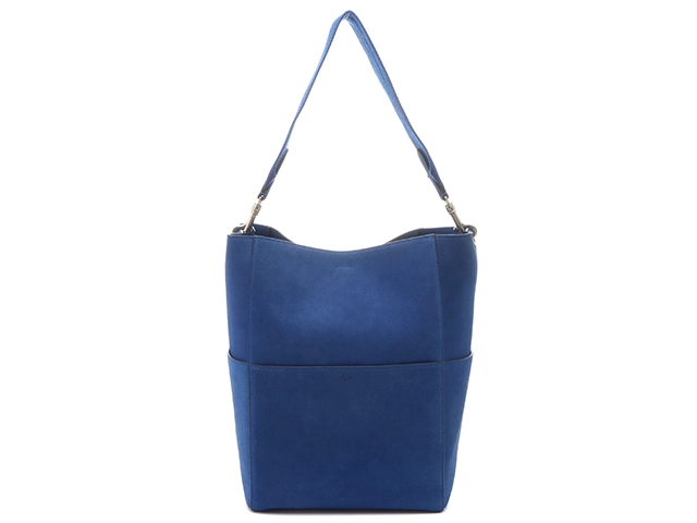 CELINE　セリーヌ　サングルバケット　ミディアム　ショルダー　ブルー　スウェード　176593AFX【431】2143000720054