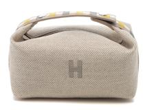HERMES　エルメス　ハンドバッグ　ブリッド・ア・ブラック・オ・カレPM　セージ・SV金具　ウール・トワルシェヴロン　103802M 01【472】HA