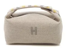 HERMES　エルメス　ハンドバッグ　ブリッド・ア・ブラック・オ・カレPM　セージ・SV金具　ウール・トワルシェヴロン　103802M 01【472】HA