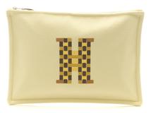 HERMES エルメス　フラットポーチGM　シトロン / オークル　103608M 05新品同様品【472】AH