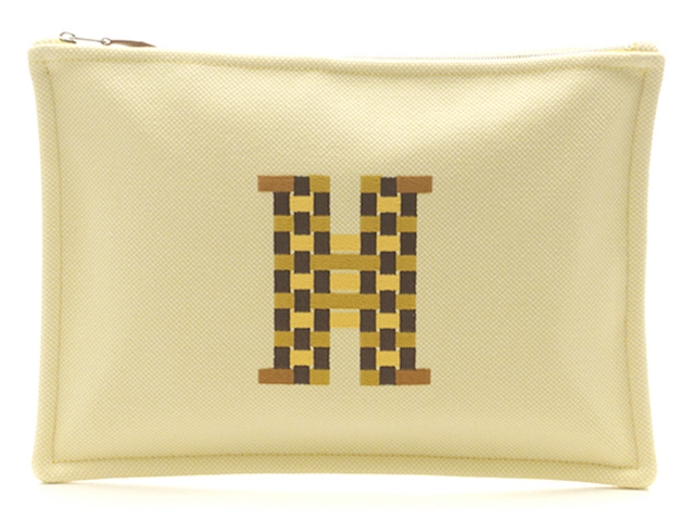 HERMES エルメス　フラットポーチGM　シトロン / オークル　103608M 05新品同様品【472】AH