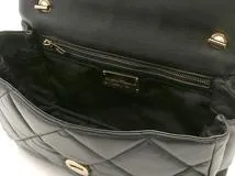Salvatore Ferragamo　フェラガモ　ヴァラリボン　キルティング　チェーンショルダーバッグ　ブラック　レザー【433】2143000721488