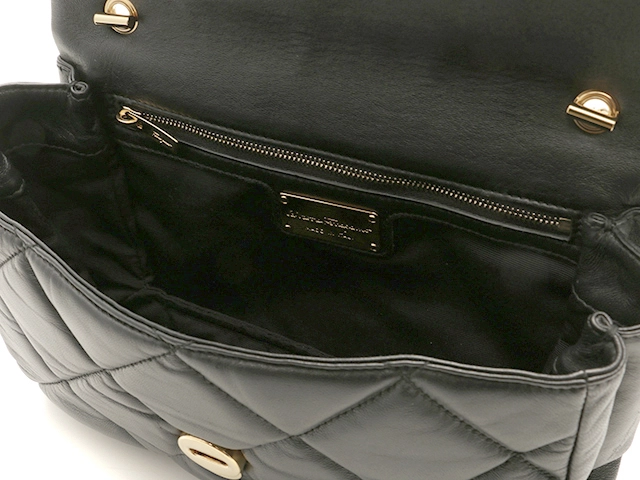 Salvatore Ferragamo　フェラガモ　ヴァラリボン　キルティング　チェーンショルダーバッグ　ブラック　レザー【433】2143000721488