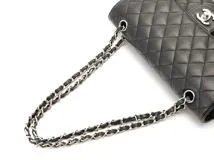 CHANEL　シャネル　バッグ　マトラッセＷフラップ25　Ｗチェーンショルダー　ブラック/SV　キャビア【431】2143000721570