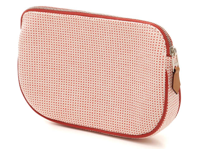 HERMES　エルメス　小物　ポーチ　エシャペポーチ　ヴァーミリオン・ＳＶ金具　トワルアッシュ・レザー H103607M【472】HA