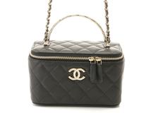 CHANEL　シャネル　マトラッセ 2wayチェーンバニティ　AP4590　ブラック/GP　キャビアスキン　2143000722287【207】