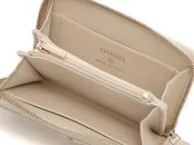 CHANEL　シャネル 　コインケース ココマーク マトラッセ ジップ コインパース ラインストーン キャビアスキン/ライトベージュ　 AP4560　未使用品【472】AH