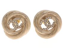 CHANEL　シャネル　ココマークピアス　メタルGP　クリスタル　ABF849　【472】HA