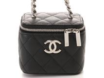CHANEL　シャネル　マトラッセ　ミニチェーンバニティ　ブラック／ＳＶ　キャビア　2143000722843【432】
