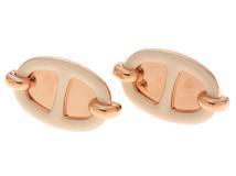 HERMES　エルメス　ミニマイヨンピアス クレーム/ピンクゴールド・ゴールドプレート　【472】YN