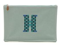 HERMES　エルメス　ポーチ　Hティサージュ　ミント　ＳＶ　H103608M　2143000723284【432】