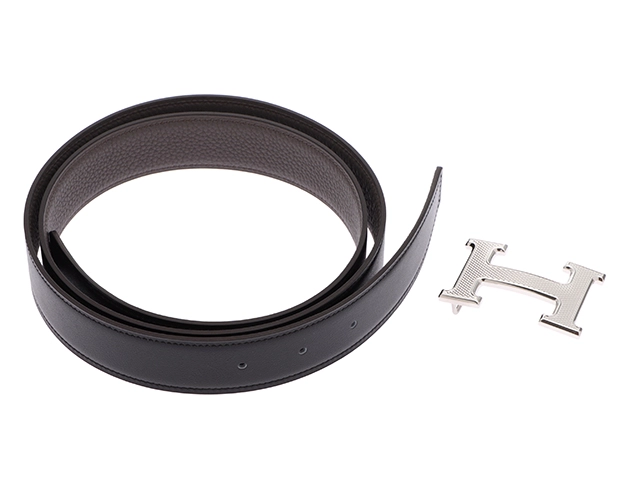 HERMES エルメス Hギヨシェベルト 32mm ブラック エタン SV