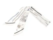 HERMES　エルメス　ツイリー　A VOS CRAYONS ET CARRE LIBRE　ホワイト/グレー/ブルージーン　064221S　シルク　2143000723550【432】