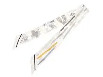 HERMES　エルメス　ツイリー　A VOS CRAYONS ET CARRE LIBRE　ホワイト/グレー/ブルージーン　064221S　シルク　2143000723550【432】