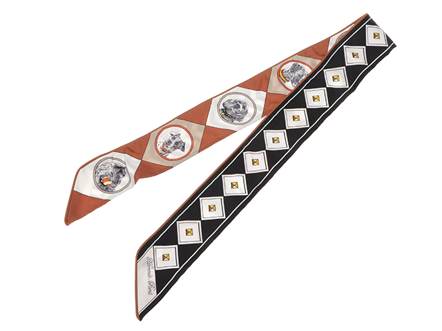 HERMES エルメス ツイリー Colliers et Chiens ノワール/ブラン