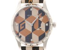 GUCCI　グッチ　Gタイムレス　SS/革　クォーツ　YA1264206【431】2143000725288