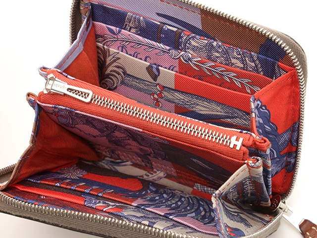 HERMES エルメス　アザップシルクインコンパクト　エタン/SV　ヴォーエプソン【434】2143000725714