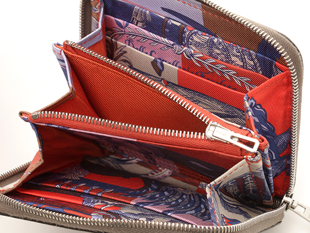 【HERMES 】エルメスの名作◎シルクイン コンパクトウォレット HERMES エルメス アザップシルクインコンパクト エトゥープ/SV