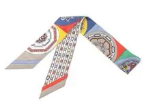 HERMES　エルメス　ツイリー　 L'EFFET KALEIDOSCOPE　ジョーヌ/ルージュ/マル　 063800S　シルク　2143000726513【432】