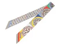 HERMES　エルメス　ツイリー　 L'EFFET KALEIDOSCOPE　ジョーヌ/ルージュ/マル　 063800S　シルク　2143000726513【432】