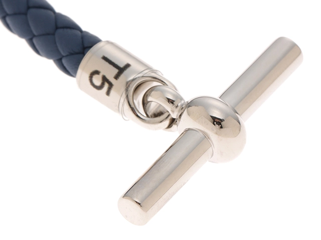 HERMES エルメス エトリエ ブレスレット ブルー ステンレス/ヴォー・スウィフト 2143000726551【432】