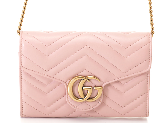 【クロページ】美品✨ GUCCI ミケーレ期 GGマーモント リング グッチGGマーモント コンパクトウォレット ピンクベージュ