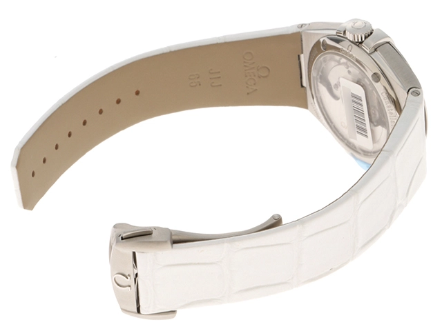 OMEGA オメガ 腕時計 コンステレーション 123.18.35.20.55.001 ダイヤモンドベゼル ステンレススティール/革 ホワイトマザーオブパール文字盤 自動巻【472】UH