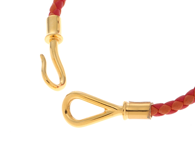 HERMES エルメス ジャンボH ブレスレット オレンジ/ルージュ ヴォー