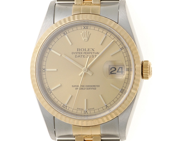 ROLEX ロレックス デイトジャスト 16233 メンズ YG/SS 腕時計 自動巻き 白文字盤 Aランク 中古 銀蔵