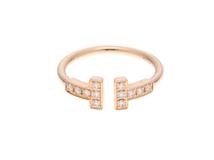 TIFFANY＆CO. ティファニー Tワイヤー リング 60147315 6号 K18ピンクゴールド ダイヤモンド合計 0.13カラット【472】SJ