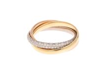 Cartier カルティエ トリニティ リング スモールモデル セミパヴェ B4235952 K18WG/YG/PG/ダイヤモンド計0.46ct 2024年正規品【472】SJ