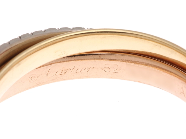 Cartier カルティエ トリニティ リング スモールモデル セミパヴェ B4235952 K18WG/YG/PG/ダイヤモンド計0.46ct 2024年正規品【472】SJ