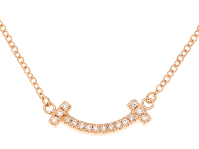 TIFFANY＆CO ティファニー Tスマイルミニ ネックレス K18ピンク