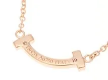 TIFFANY＆CO　ティファニー　Tスマイルミニ　ネックレス　K18ピンクゴールド　ダイヤモンド　2.0g　2143000731821　【471】L