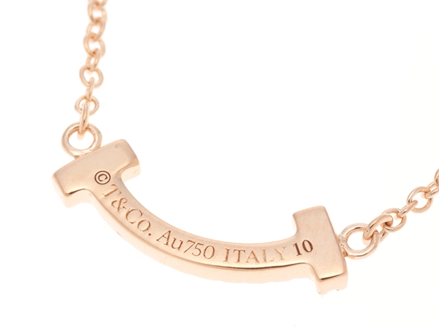 TIFFANY＆CO　ティファニー　Tスマイルミニ　ネックレス　K18ピンクゴールド　ダイヤモンド　2.0g　2143000731821　【471】L