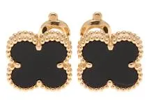 ヴァンクリーフ&アーペル VCA アルハンブラ オニキス ピアス K18 750 Van Cleef & Arpels ヴァン クリーフ&アーペル ヴィンテージ