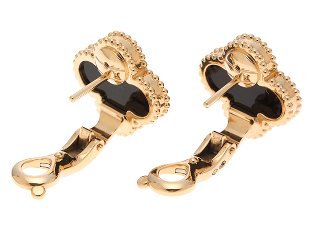 ヴァンクリーフ&アーペル ヴィンテージアルハンブラ ピアス オニキス ゴールド Van Cleef & Arpels ヴァン クリーフ&アーペル ヴィンテージ
