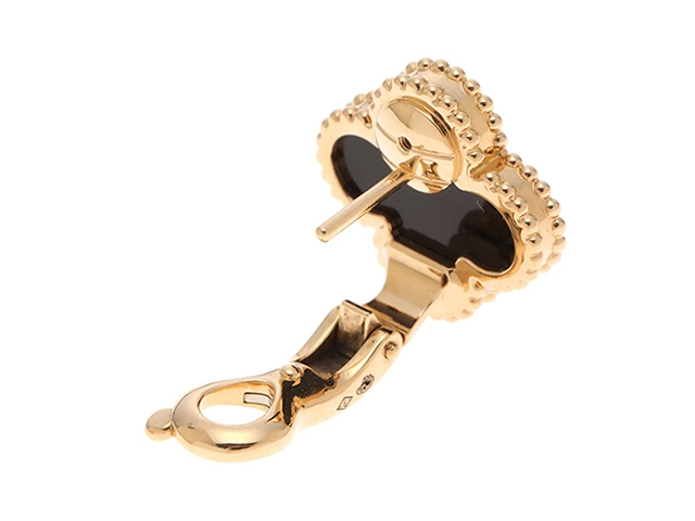 Van Cleef & Arpels　ヴァン クリーフ&アーペル　ヴィンテージアルハンブラ　ピアス　K18 ゴールド　オニキス　約7.7g　433