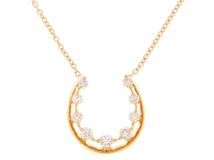 STAR JEWELRY スタージュエリー ホースシューモチーフネックレス K18 ゴールド ダイヤモンド 0.18ct 【460】2143000732484