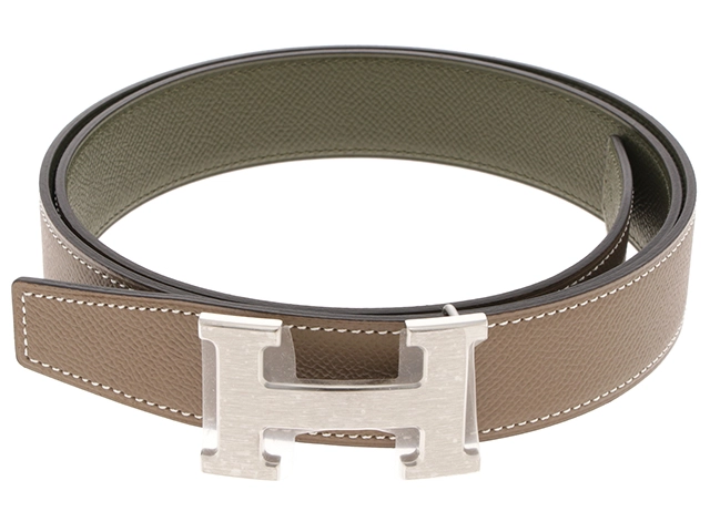 HERMES エルメス Hベルト32mm ヴォーエプソン エトゥープ